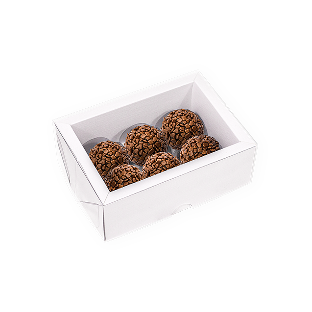 Caixa Alta Com Moldura (06 Doces) Branco