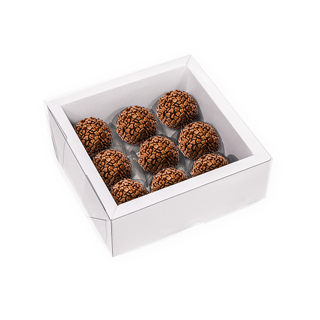 Caixa Alta Com Moldura (09 Doces) Branco