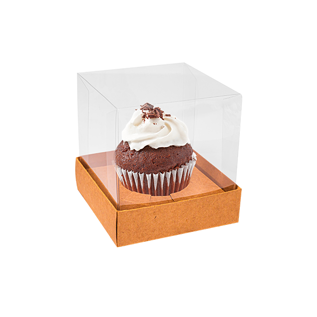 Caixa 1 Cupcake Essencial com Berço Kraft